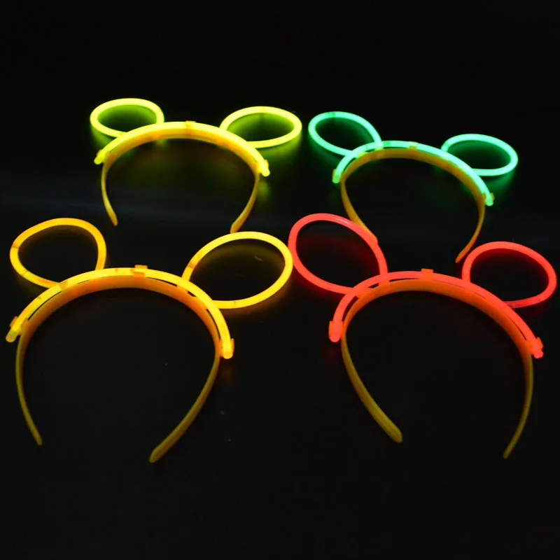 Imagem -04 - Neon Glow Bunny Headband Glow Sticks Luminous Head Wear Neon Party Bar Aniversário Cosplay Navidad Dia das Bruxas 50pack