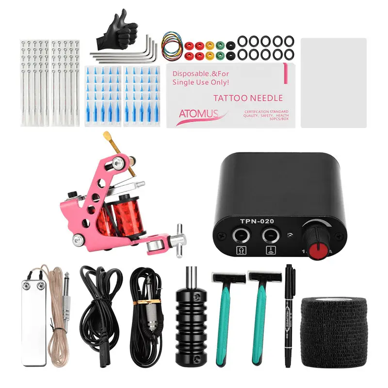 JimKing Tattoo Kit Beginner Maquinas de Tatuar Kit Tattoo Supplies And Accessories Kit de Tatuaje Completo Profesional Tool