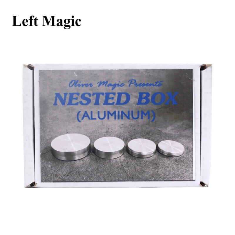 Nested Box (Aluminum) by Oliver Magic Coin Disappear Into Box Magia Magician Close Up Illusions Gimmick Props Mentalism Funny