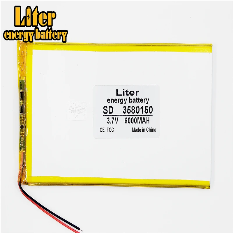 1PCS large capacity polymer lithium battery 3580150 3.7V 6000MAH handheld computer charging treasure general Tablet PC