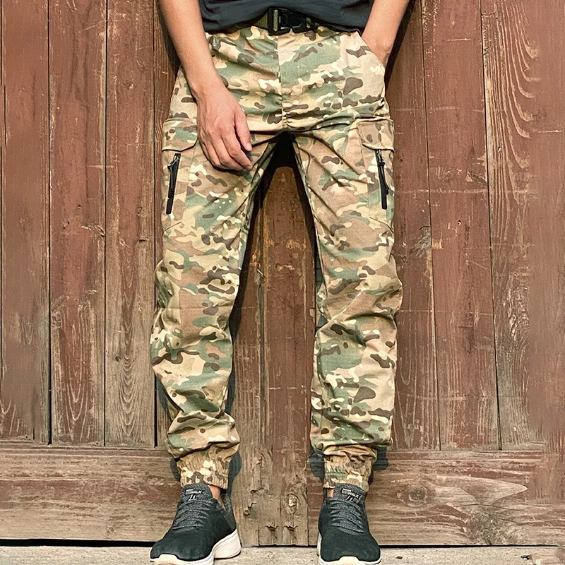 Mege-Pantalones tácticos de camuflaje para hombre, ropa de calle, Cargo, trabajo, urbano, informal