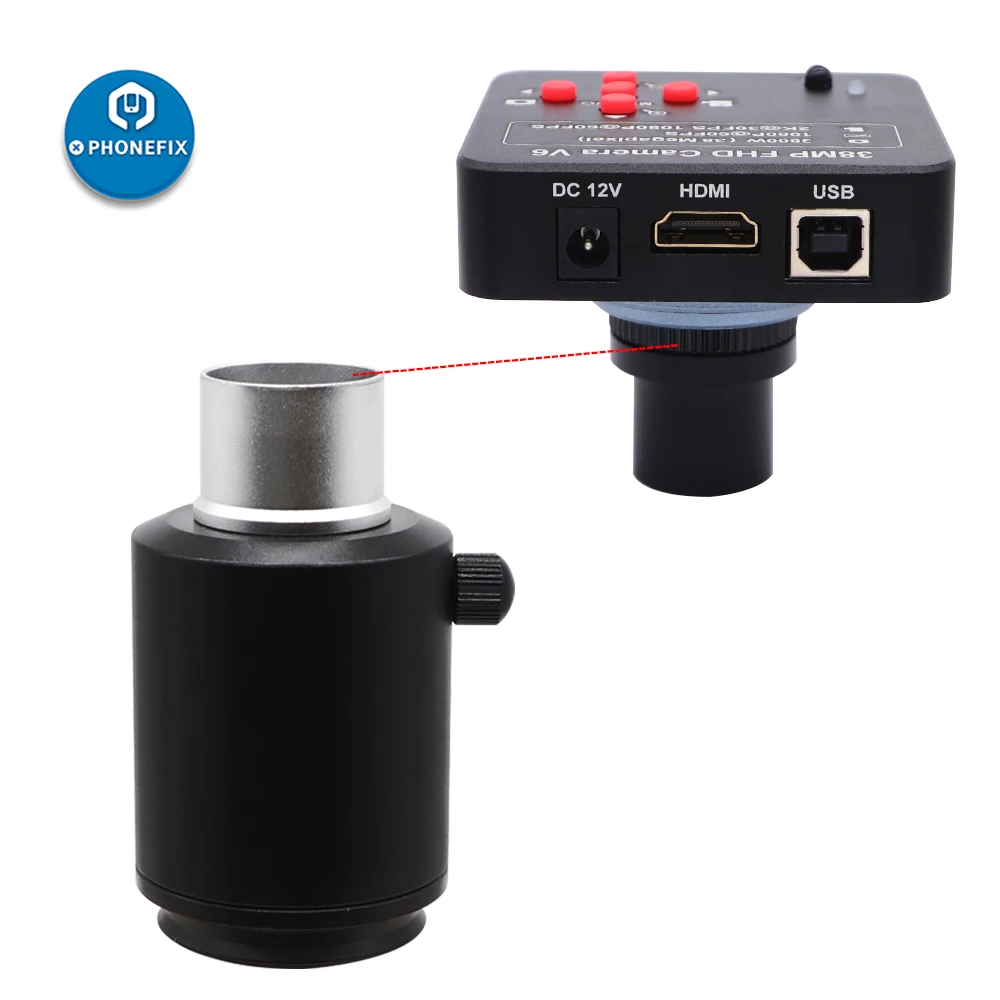 25mm C Mount Microscope Adapter 38mm CTV Electronic Eyepiece Stereo Microscope Camera Adapters for Microscope CCD Camera