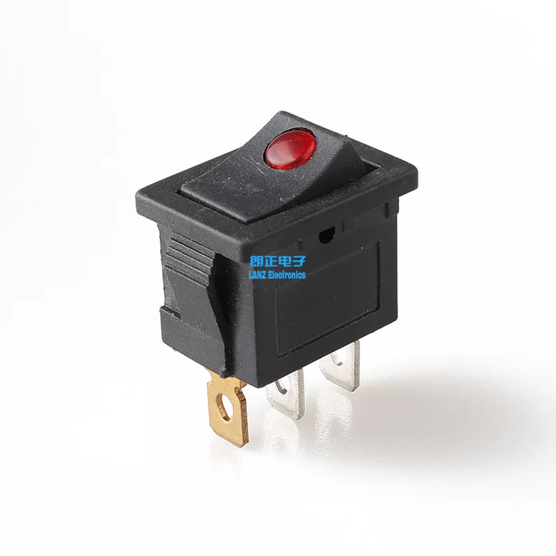 250V Rocker Switch Toggle ON-OFF 2 Position 3 Pins Push Button Switches Electrical Equipment With Light Power KCD2 switch