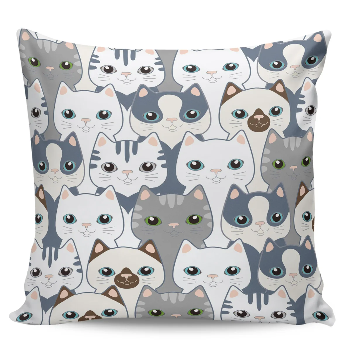 Bed Pillowcases Cat Kitten Lovely White Gray Cartoon Pillow Case Wedding Bed Home Living Room Decorative Pillow Covers