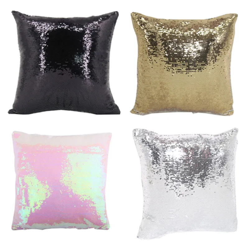 

10pcs Square Sublimation Blank Reversible Sequin Magic Swipe Pillow Cover Cushion Case