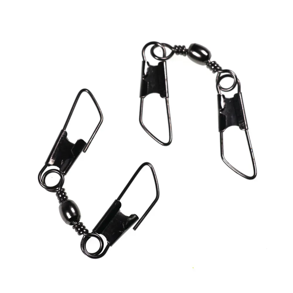 50 stücke/20 stücke Barrel Wirbel Mit Doppel Sicherheit Snaps Schnell Ändern Pin Angeln Locken Haken Stecker Angeln Gemeinsame zubehör – Detail 5