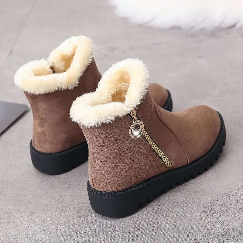 Women Winter Snow Boots 2021 Woman Warm Plush Cotton Shoes Fashion Female Ankle Boots Wedges Casual Short Booties Botas De Mujer