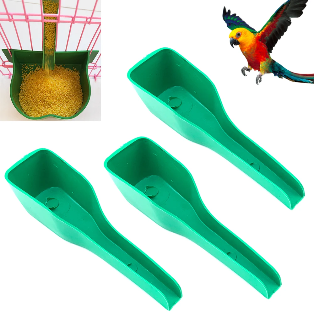 

3Pcs Plastic Pet Bird Spoons Feeders Parrot Feeder Tools Thrush Pigeon Feeding Containers Bird cage accessories Birds appliances