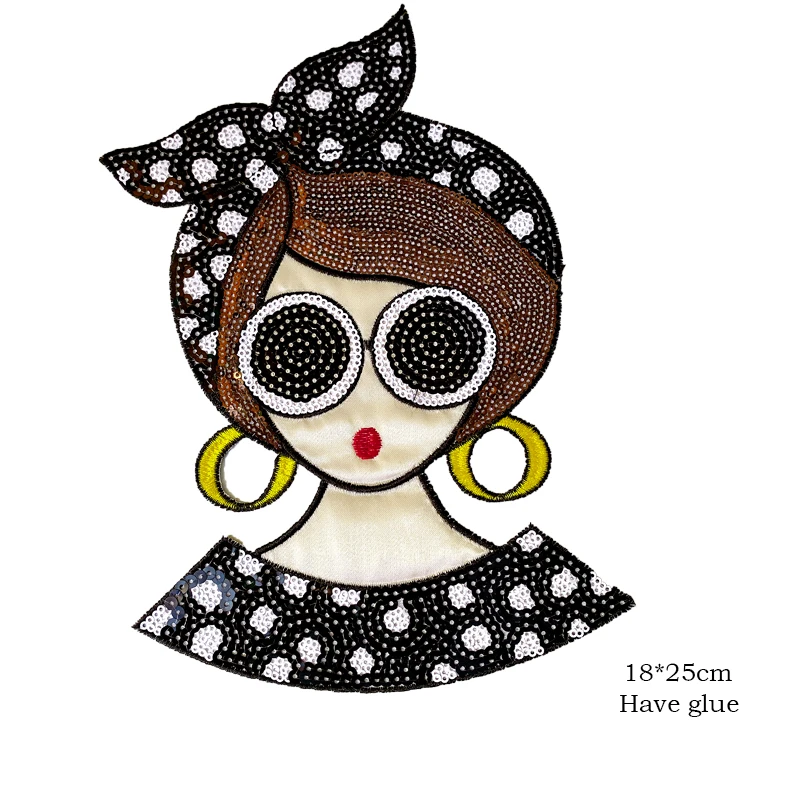 Large Size Clothes Patches Beauty Girl Badges Sewing Supplies Clothing Accessories Wholesale Patches Badges Iron on patches