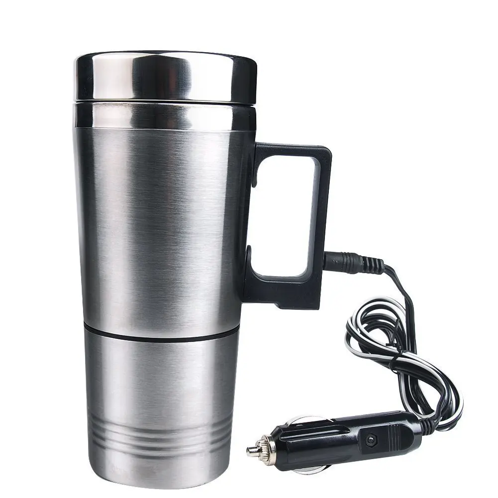 

300ml 12V Car Heating Cup Stainless Steel Auto Water Heater Kettle Travel Coffee Tea Heated Mug Motor Cigarette Lighter Plug