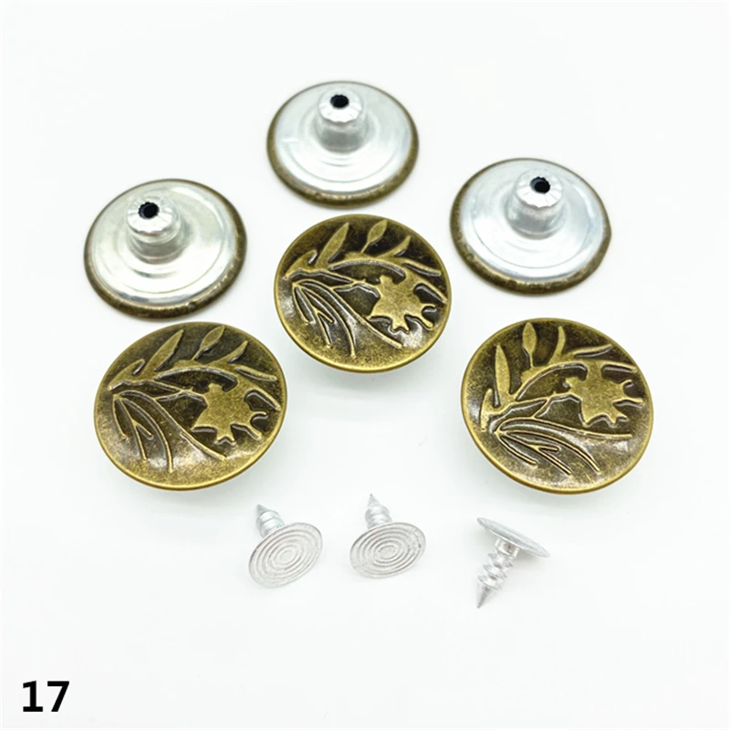 20pcs 20mm Bronze Fashion Metal Jeans Button Shank for Garment Pants Sewing Clothes Accseeories Handmade #Ro