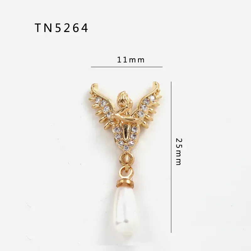 

5pcs TN5264 Wings Pendant Alloy Zircon Nail Art Crystal nail jewelry Rhinestone nails accessories supplies decorations charms