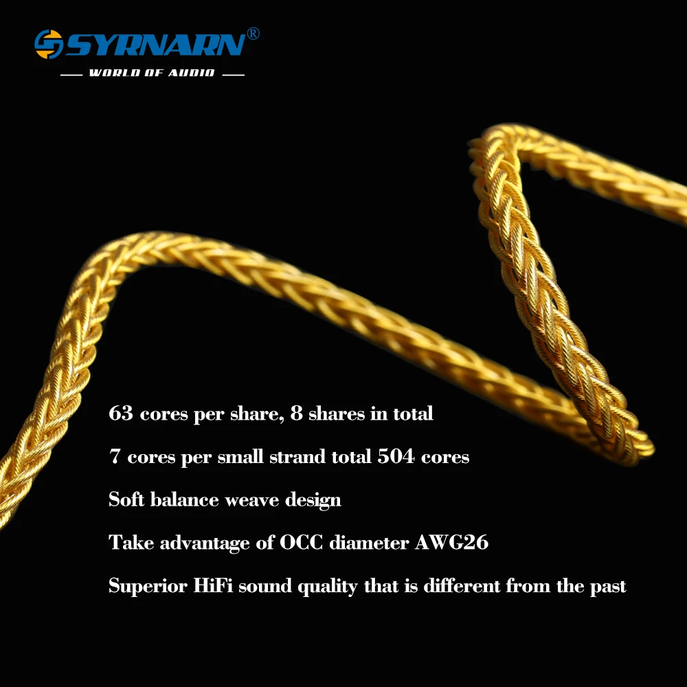SYRNARN OCC rame 8 core In-ear auricolare cavo di aggiornamento 3.5/4.4MM per audio-technica LS50is 70 LS200 E40 filo fai da te A2DC/MMCX 0.78
