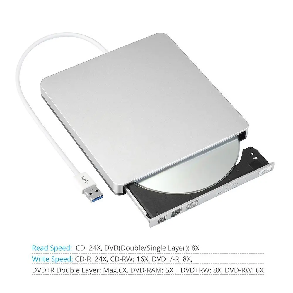 USB 3,0 Externes Optisches Laufwerk CD-RW DVD +-RW DVD-RAM Schriftsteller CD-Player DVD Brenner Kompatibel