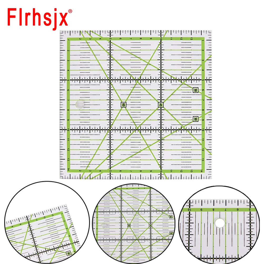 15 * 15 cm Linijka do pikowania Linijka do szycia Patchwork Narzędzie do cięcia akrylu w domu z podwójnymi kolorowymi liniami siatki Narzędzie pomiarowe krawieckie