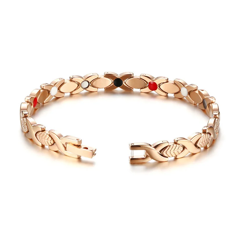 Vinterly Steel Magnetic Bracelet Benefits Arthritis Relief Energy Luxury Stainless Steel Bracelet Women 7mm Magnetic Therapy
