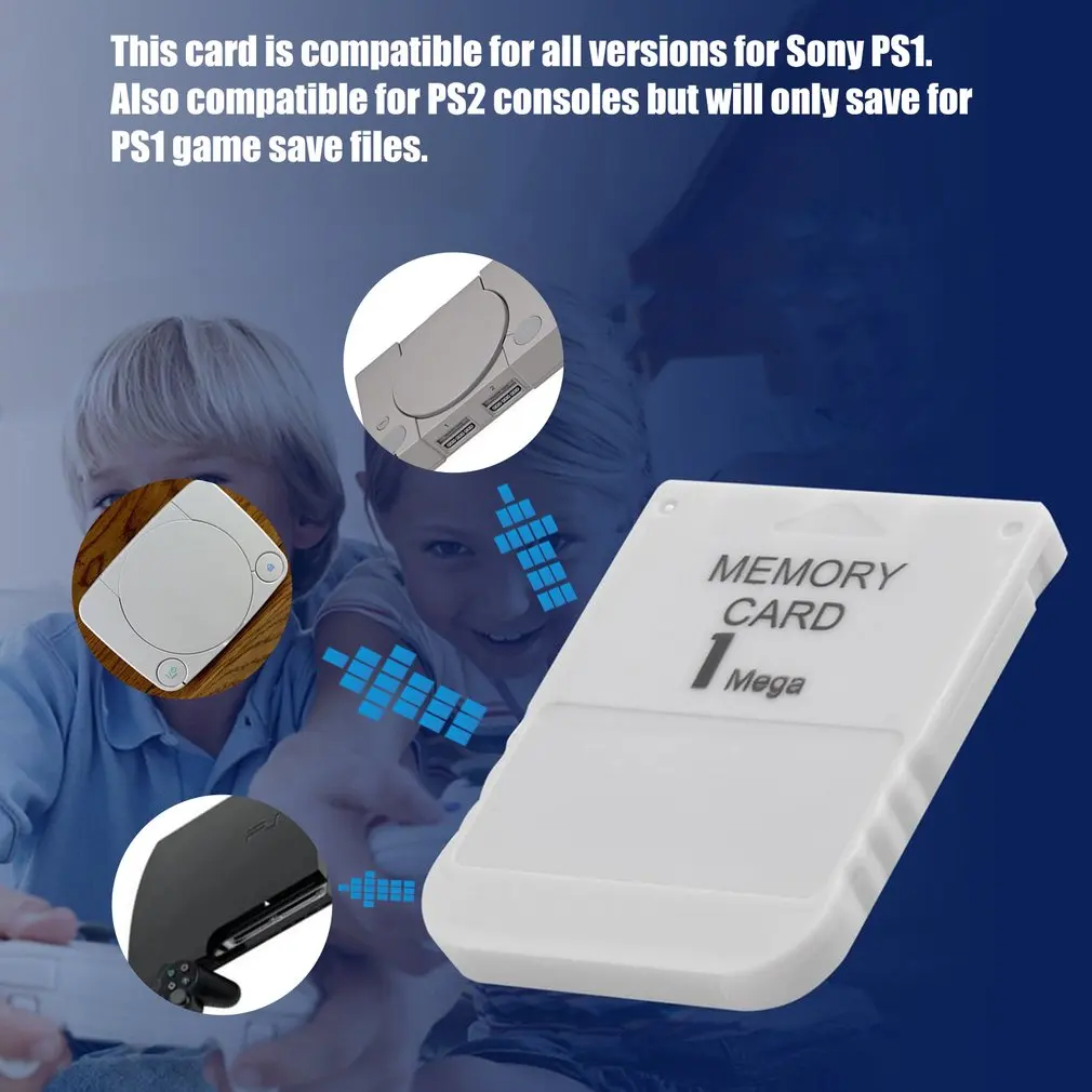 สำหรับ PS1 Memory Card 1 Mega สำหรับ Playstation 1 PS1 PSX เกมที่มีประโยชน์ราคาไม่แพงสีขาว0.5MB