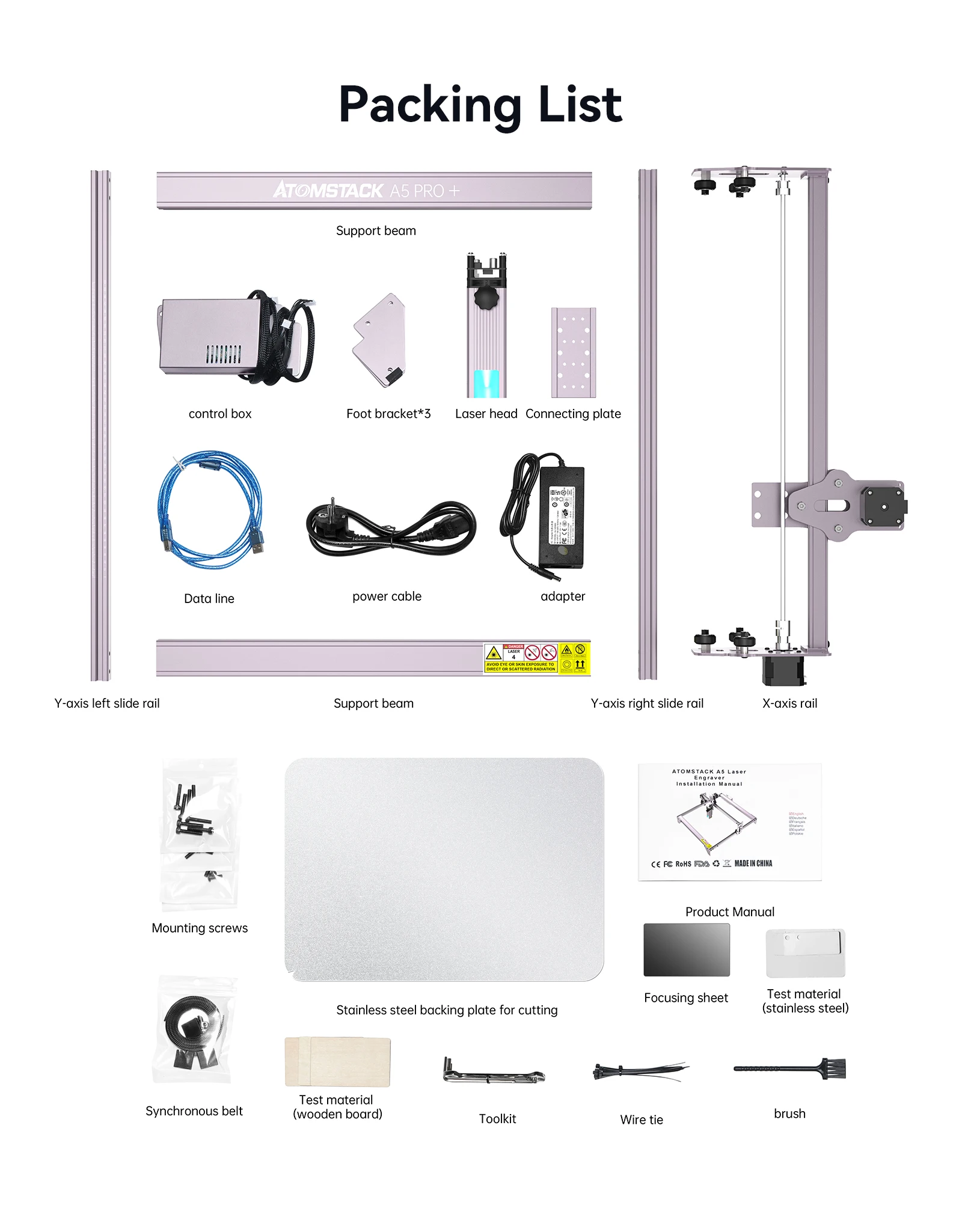 ATOMSTACK A5 PRO + Upgrade grawerowanie maszyna frez cięcie drewna grawer pulpit DIY ultra-cienki Laser Aver nowa ochrona oczu