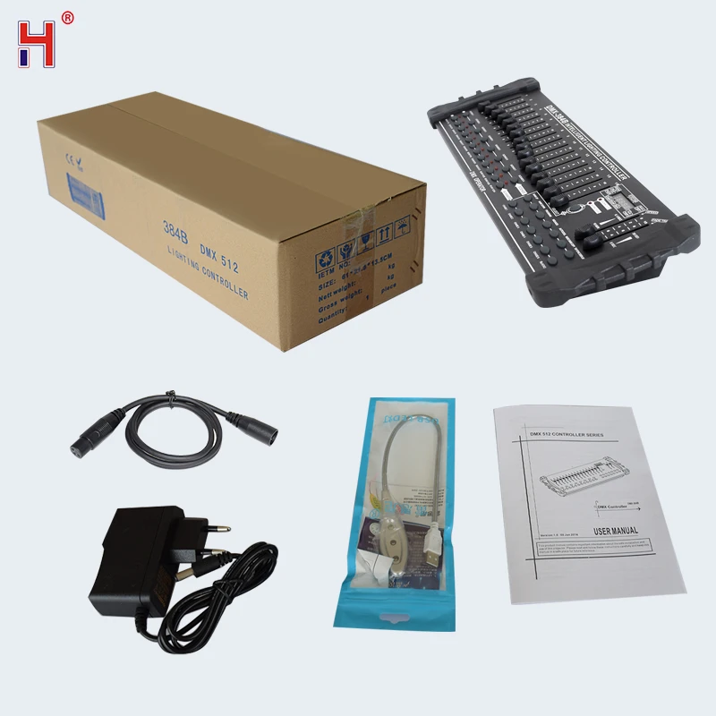 DMX Controller 384 With 512DMX In And Out High Quailty 384chanels Good For Led Par Moving Heads DMX Stage Lighting