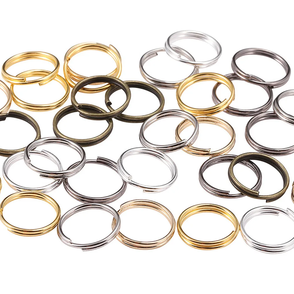 200pcs/lot 4 5 6 7 8 12 mm Open Jump Rings Double Loops Gold Color Split Rings Connectors For Jewelry Making