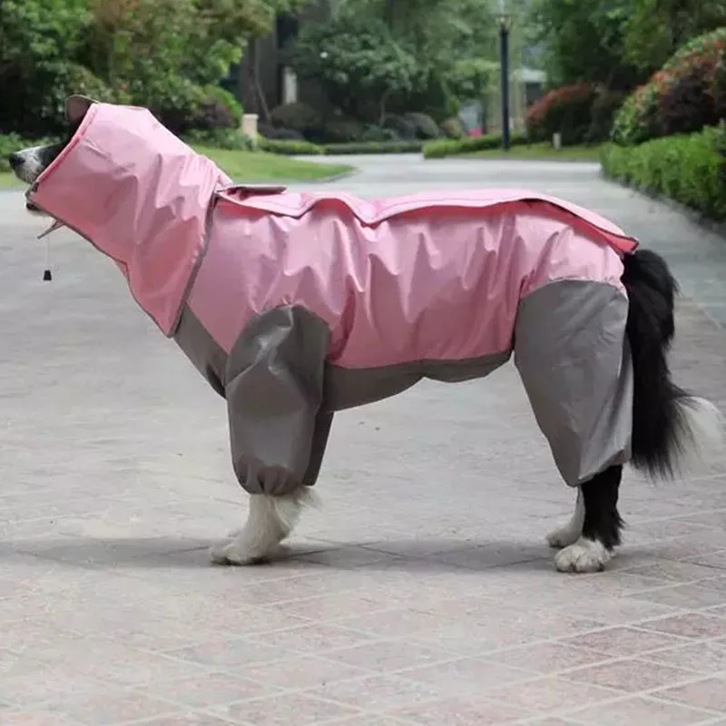 Pet Dog Raincoat Outdoor Waterproof Clothes Hooded Jumpsuit Overalls For Small Big Dogs Rain Cloak French Bulldog Labrador