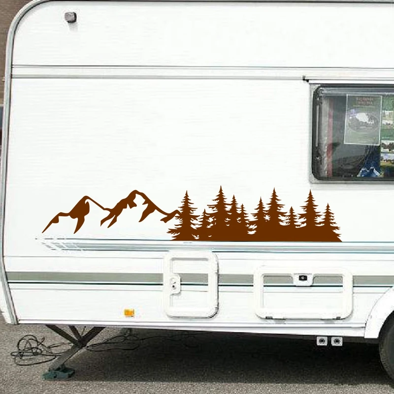 

For SUV RV Camper Offroad Tree Forest Car Decor Nature Scene Mountain Decal Woodland Timber Car Vinyl Art Sticker Decoration