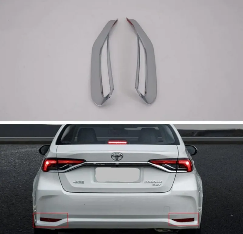 

JanDeNing 2PCS/Set ABS Chrome Rear Fog Lights Lamp Cover Frame Trim Emblems For Toyota Corolla 2019