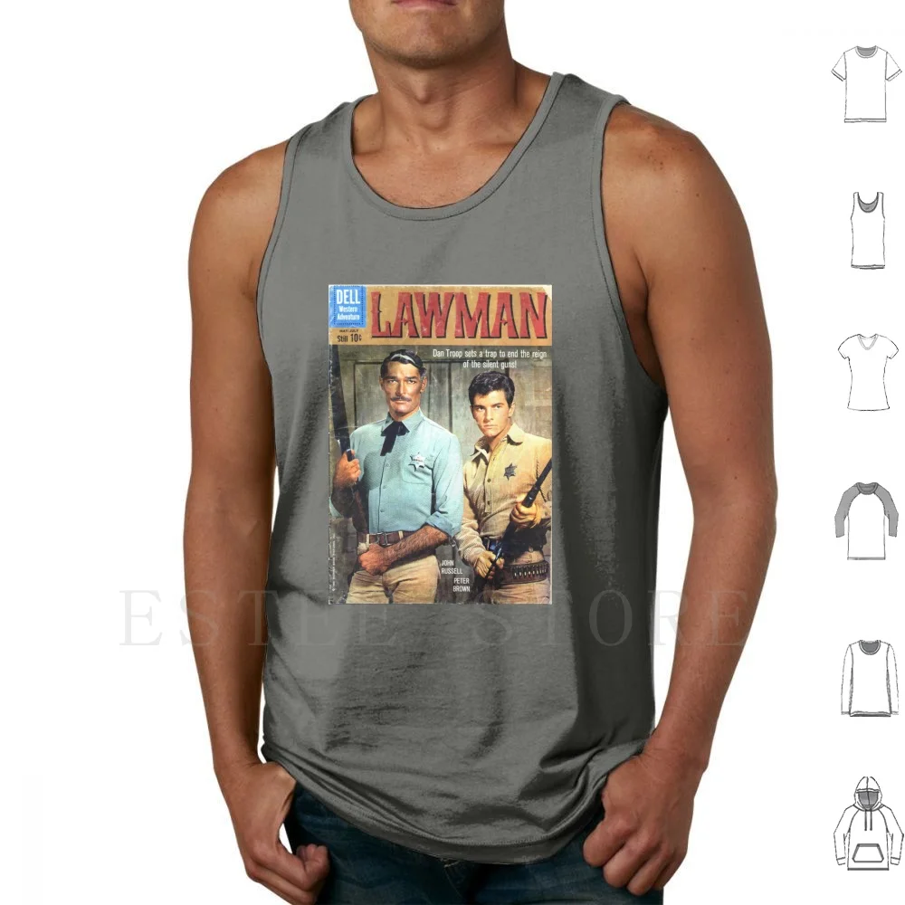 Lawman Tank Tops Vest Cotton Lawman Western Cowboy Tv 60s