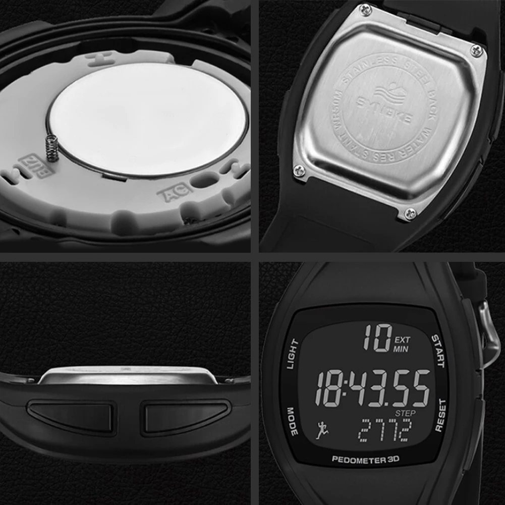 3D Pedometer Alarm Chronograph montre Multifunction jam tangan Men Digital Wrist Watch Waterproof New Mas culino Fashion Me