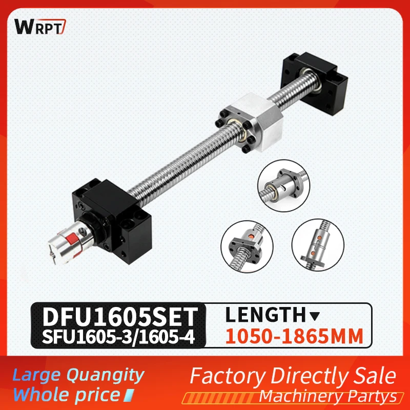 

Высококачественный набор SFU1605-3 Талия DFU1605 двойная гайка шариковый винт C7,1050 мм-1865 мм + BKBF12 + DSG16H + XB25 * 30 муфта