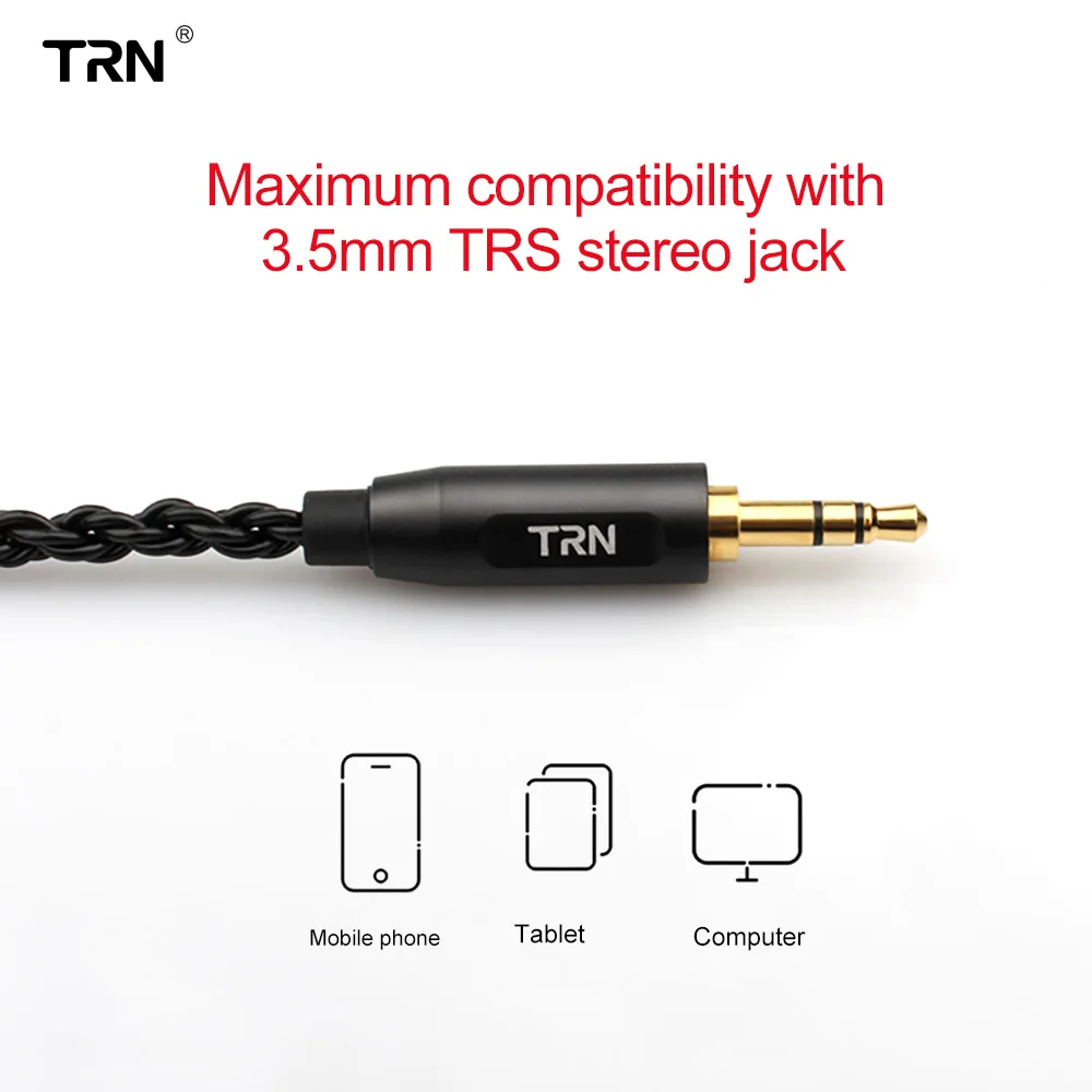 TRN 고순도 구리 이어폰 업그레이드 케이블, TFZ TRN V30 V80 IM1 IM2 TRN X6 KZ ZS10 용, 3.5mm MMCX/2 핀 커넥터, A3 6 코어