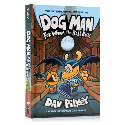 1 Book Dog Man 7 For Whom the Ball Rolls English Kids Child Hilarious Humor Color Picture Novel Manga Comic Book New Age 3 up