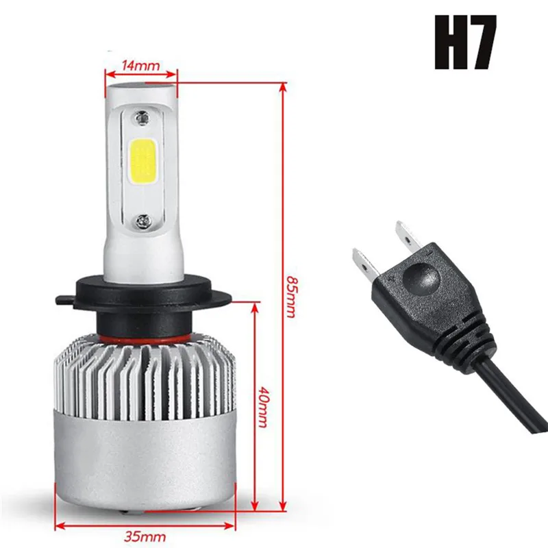 Bombillas LED para faros delanteros de coche, luz de estilo brillante, H4, H7, H11, COB, Hi-Lo, 36W, 16000LM, 6000K, 12V, 1 unidad