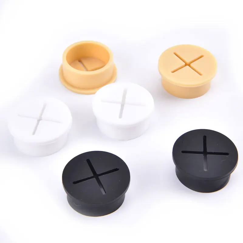 2 pçs cabo de silicone flexível buraco capa cabo de mesa grommet borracha ilhós