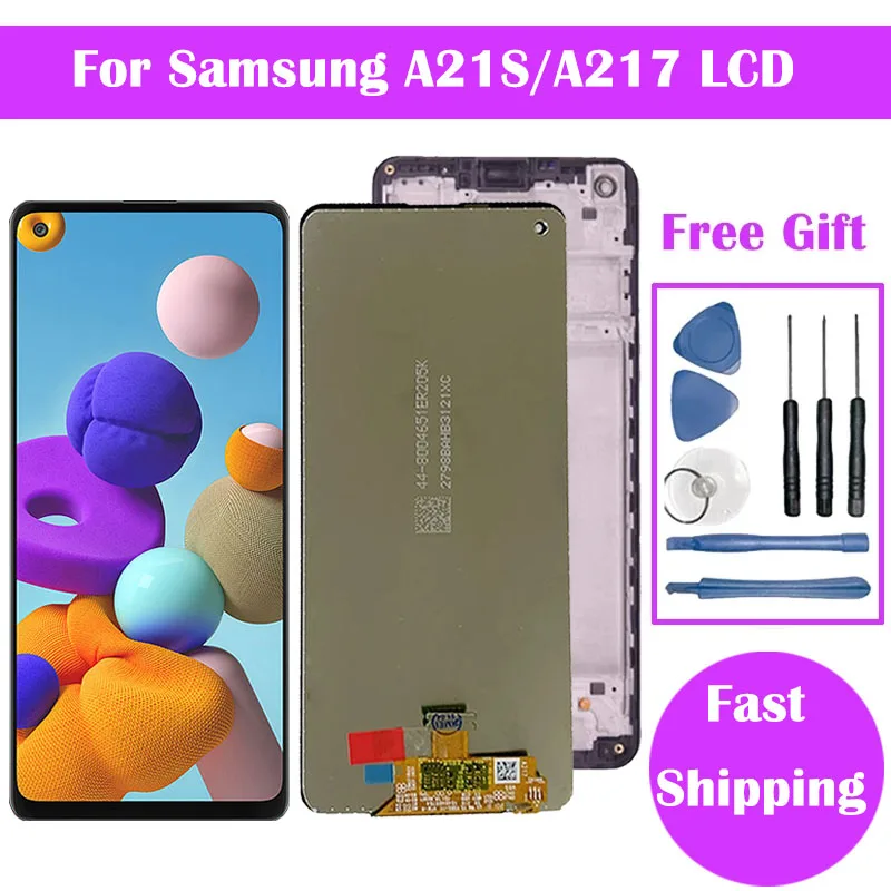 6.5'' LCD Display For Samsung Galaxy A21s A217 A217F/DS LCD Display Touch Screen Digitizer Assembly With Frame Assembly