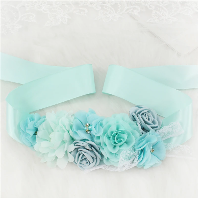 Wedding Accessories Bridal Wedding Belts Bridesmaid Sash Floral Belt Satin Flower Sash Woman Girl Sash Belt Wedding Sashes belt