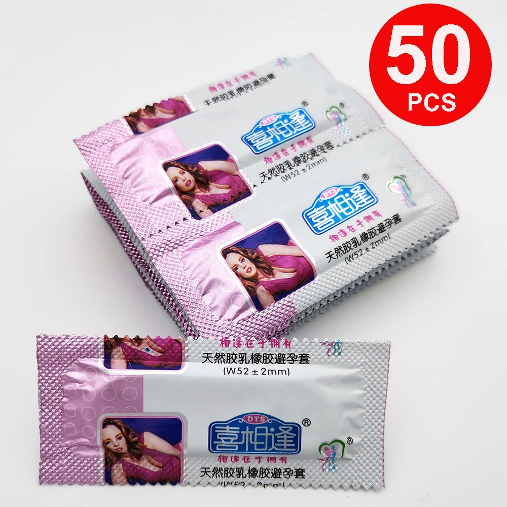 Condoms 50 Pcs/Lots Fruit Flavor Thin Condoms For Men Smooth Penis Sleeve Safe Contraception Adult Sex Products Sex Toys