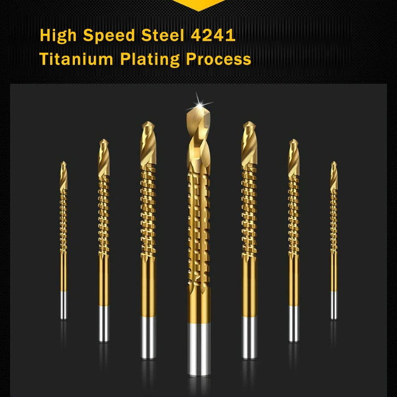 6pcs/set Serrated Cobalt Drill Bit Set Spiral Screw Metric Composite Tap Drill Bit Tap Twist drill bit set multi-function specia