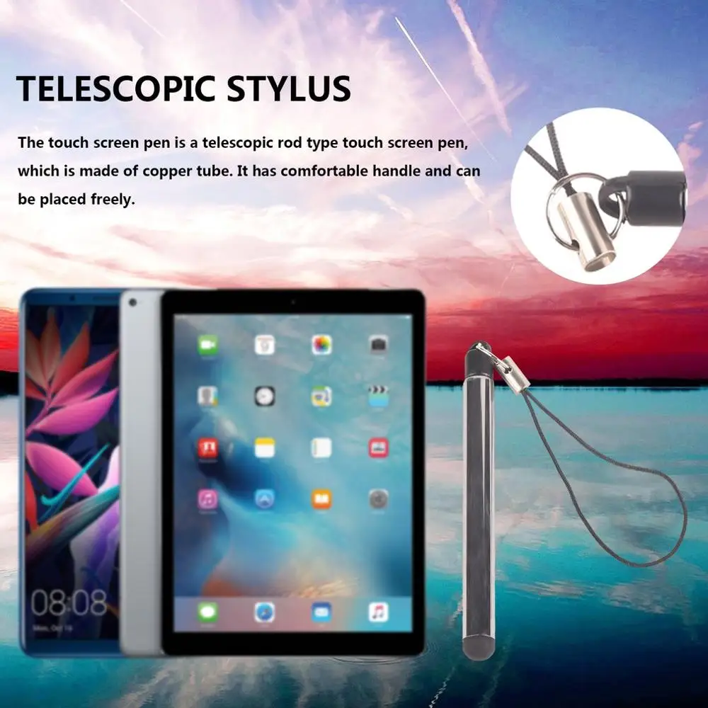 Retractable Universal Touch Screen Pen Capacitive Stylus Pen For Smart Phone Tablet For iPad Point Round Thin Tip