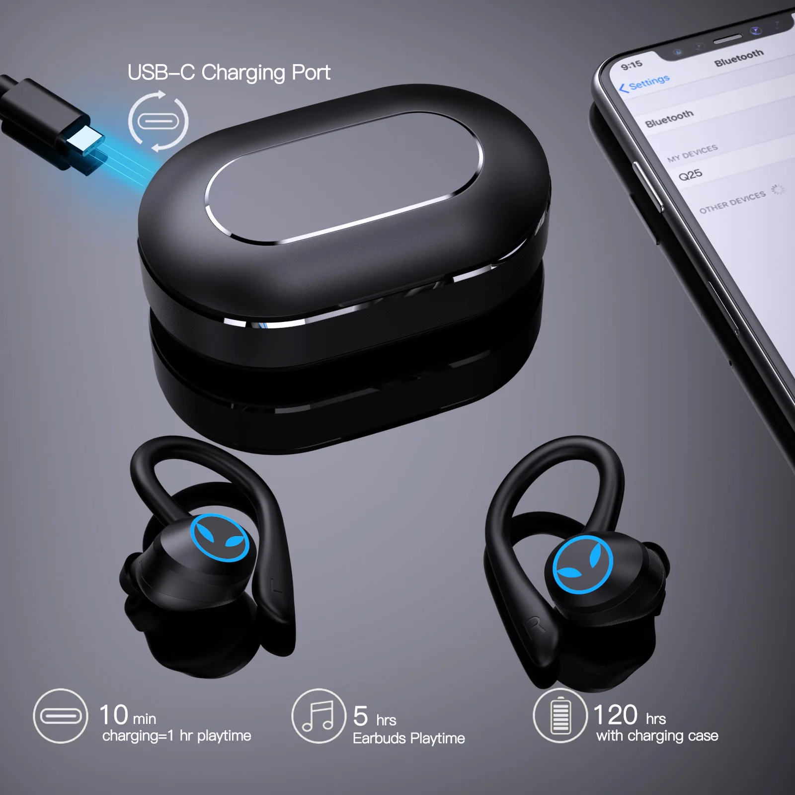 TWS Wireless Earphones Bluetooth-compatible 5.4 Headphones IPX7 Waterproof Earbuds LED Display HD Stereo Mic for Xiaomi iPhone