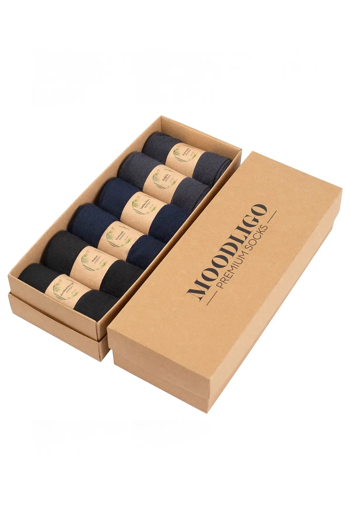 Premium 6 Pack Bamboo Men's Socks - 2 Black, 2 Navy Blue, 2 Smoked. Suitable for Daily Use, Giftable,   With Free Shipping