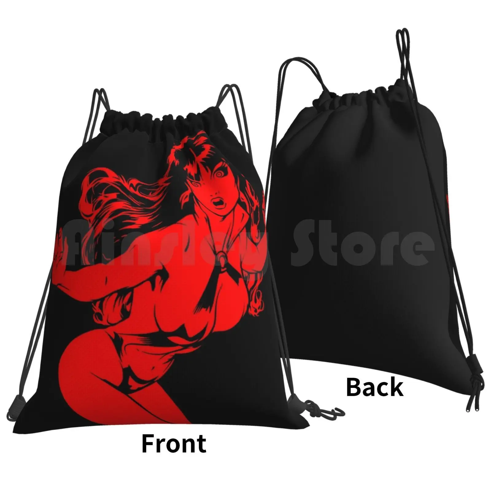 Vampi Backpack Drawstring Bag Riding Climbing Gym Bag Vampire Comic Comicbook Superhero Hero Villain Supervillain