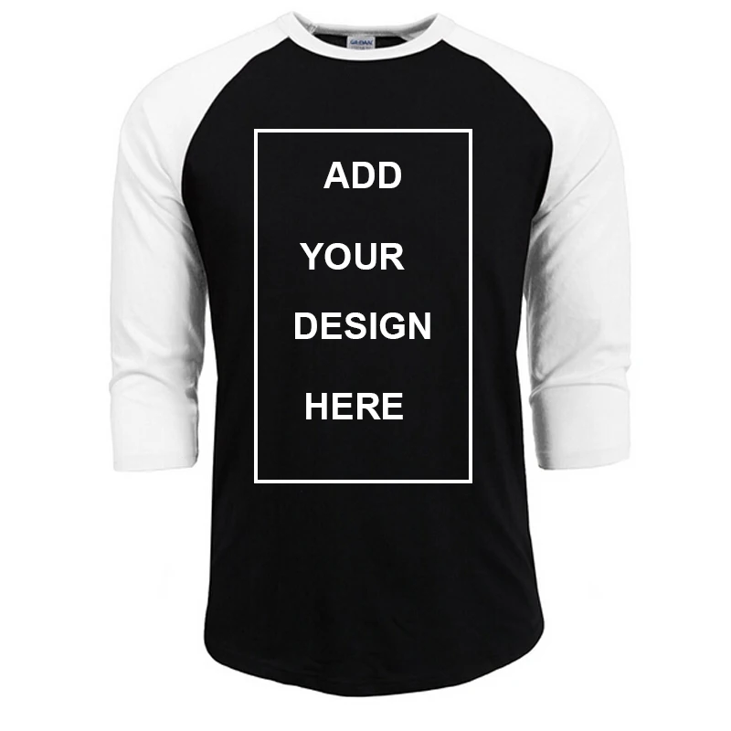 Customized T Shirt Men Design O-Neck T-shirt Men\'s Casual 100% Cotton 3/4 Sleeve Tshirt Hot Sale Raglan Jersey Shirt Man