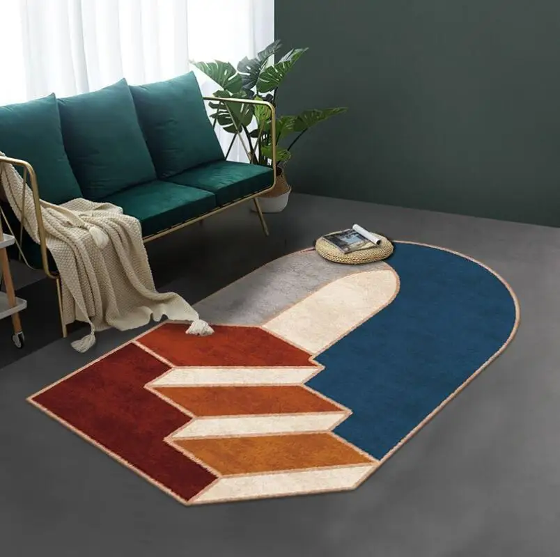 Simple Nordic Alfombra 3D Carpet Irregular Geometric Blue Green Living Room Bedroom Area Rug Coffee Table Mat Decorative Pad