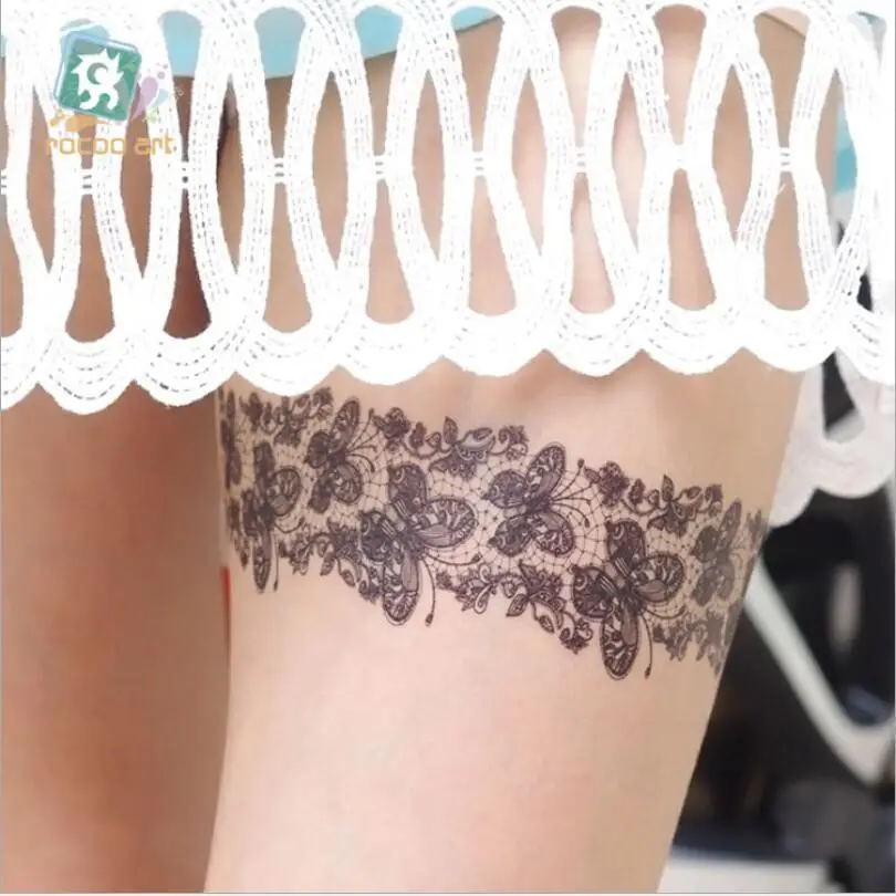 Jewelry Water Transfer Tattoo Stickers Women Body Chest Art Temporary Tattoo Girl Waist Bracelet Flash Tatoos Flower T1882