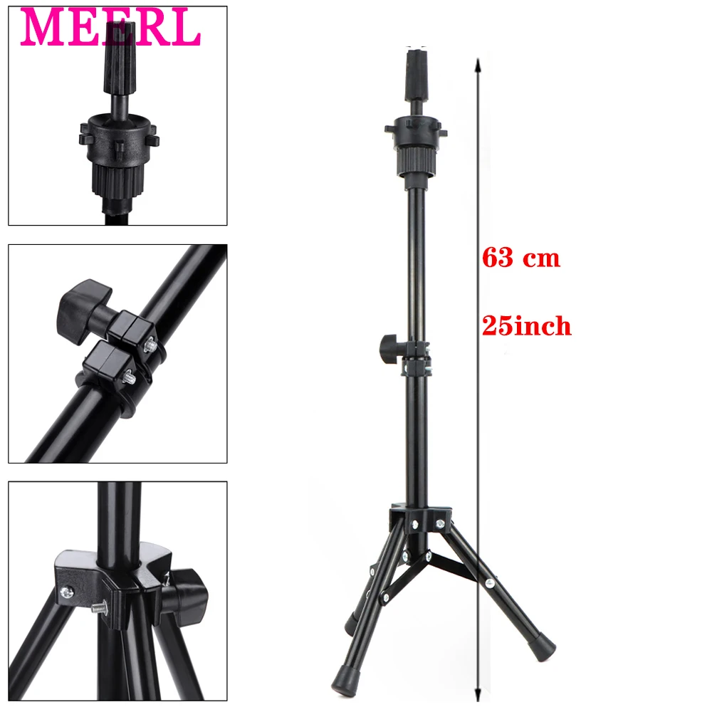 MRERL Professional Styling Mannequin Head With Stand For Hairstyle 80%Real Hair Hairdressing Training Head With Wig Stand Tripod