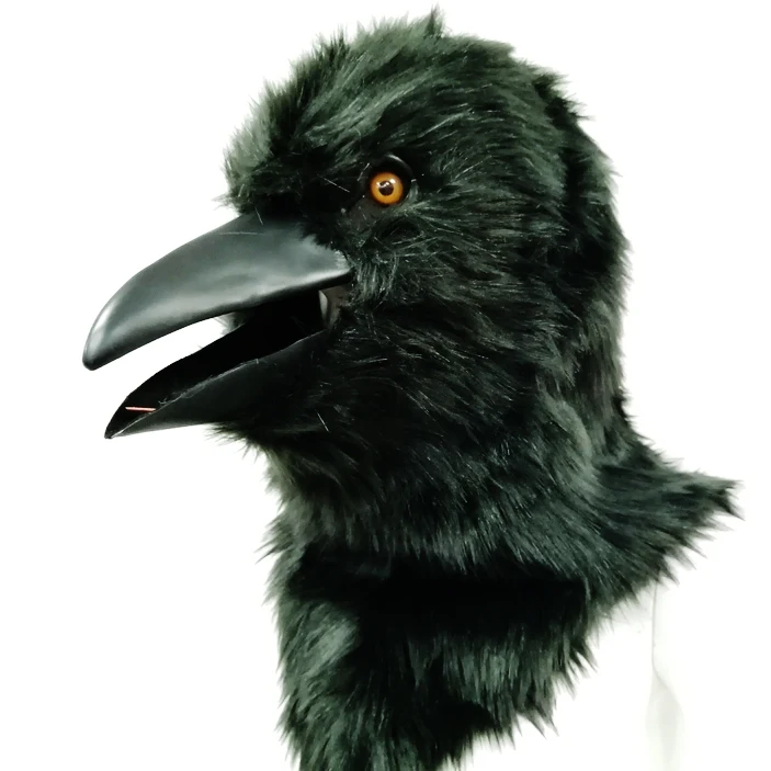 【HuiTai 】 Halloween, Masquerade and Party Horrible Adult Full Face Crow Moving mouth Animal Mask Realistic Animal Head Mask