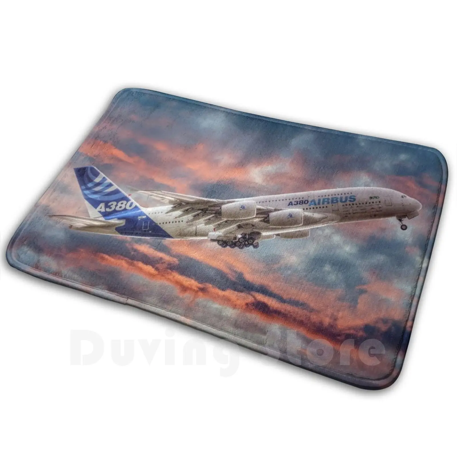 Airbus A380-Sunset Carpet Mat Rug Cushion Airbus A380 A380 Airplane Airplane Plane Jet Filton Passenger Plane Civil Sky