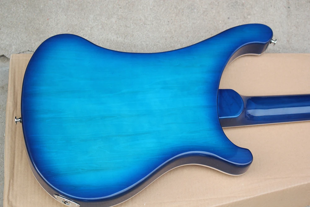 4 Strings Left Handed Blue Electric Bass with Rosewood Fretboard,Providing Customized Service