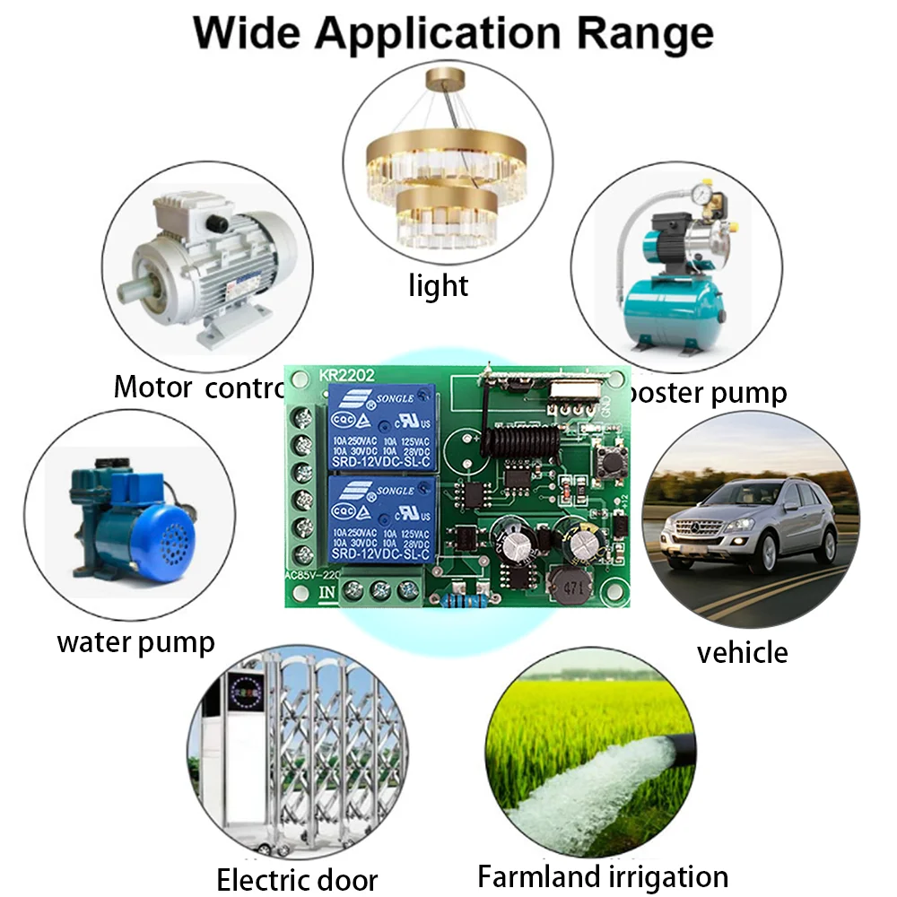 433 Mhz Uniwersalny bezprzewodowy pilot zdalnego sterowania AC110V 220V 2CH Moduł przekaźnika Odbiornik 2B Nadajnik do silnika bramy garażowej